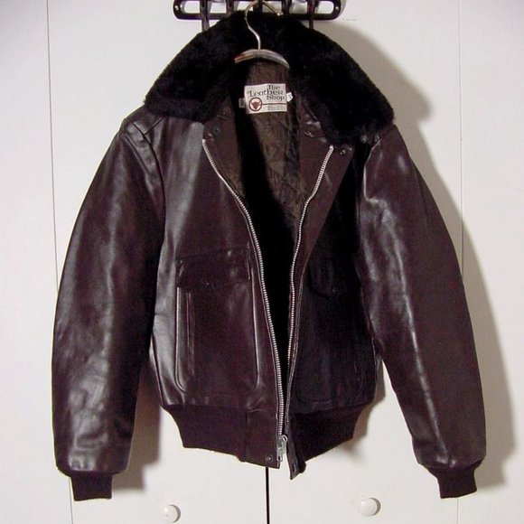 Vtg 80's Sears Leather Shop Brown Bomber jacket Sz 42 USA Made - Picture 1 of 10